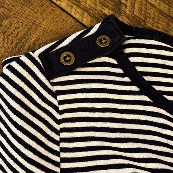 Navy and White striped 3/4 shirt - Picture 4 of 4